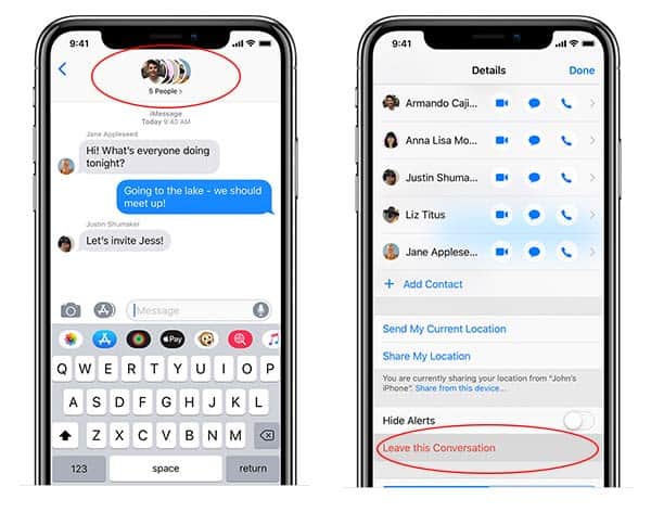 how to leave a group chat on imessage ios 12