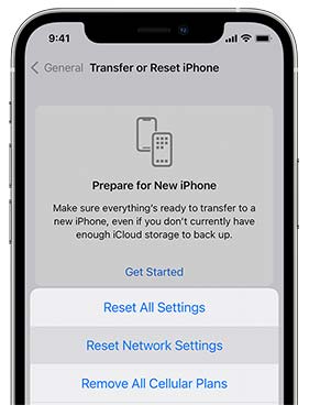Reset Network setting on iOS