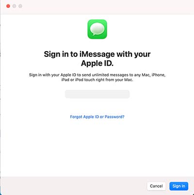 Signin with your Apple ID iMessage