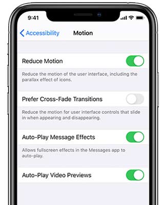 Turn Off Reduce Motion on iOS