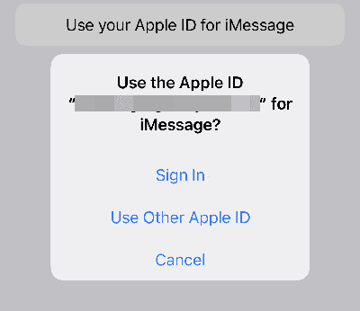 sign in iMessage